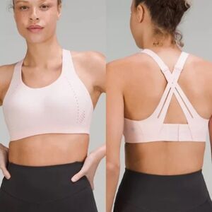 Lululemon Air Support Strawberry Milkshake  Pink High Impact‎ Sports Bra 36C